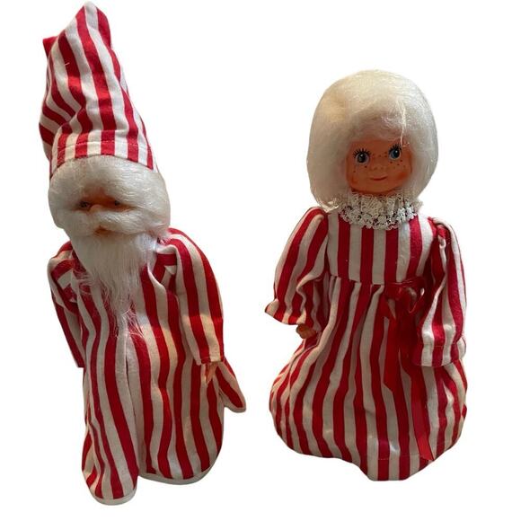 Vintage 60s Handmade Santa Claus Mrs. Claus - Picture 1 of 8